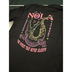 Men’s New Orleans Bourbon Street Mardi Gras T-Shirt XL Music Party Gator Skull